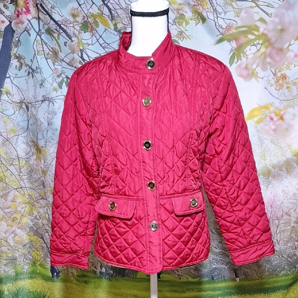 Jane Ashley Quilted Puffer Jacket - Deep Red